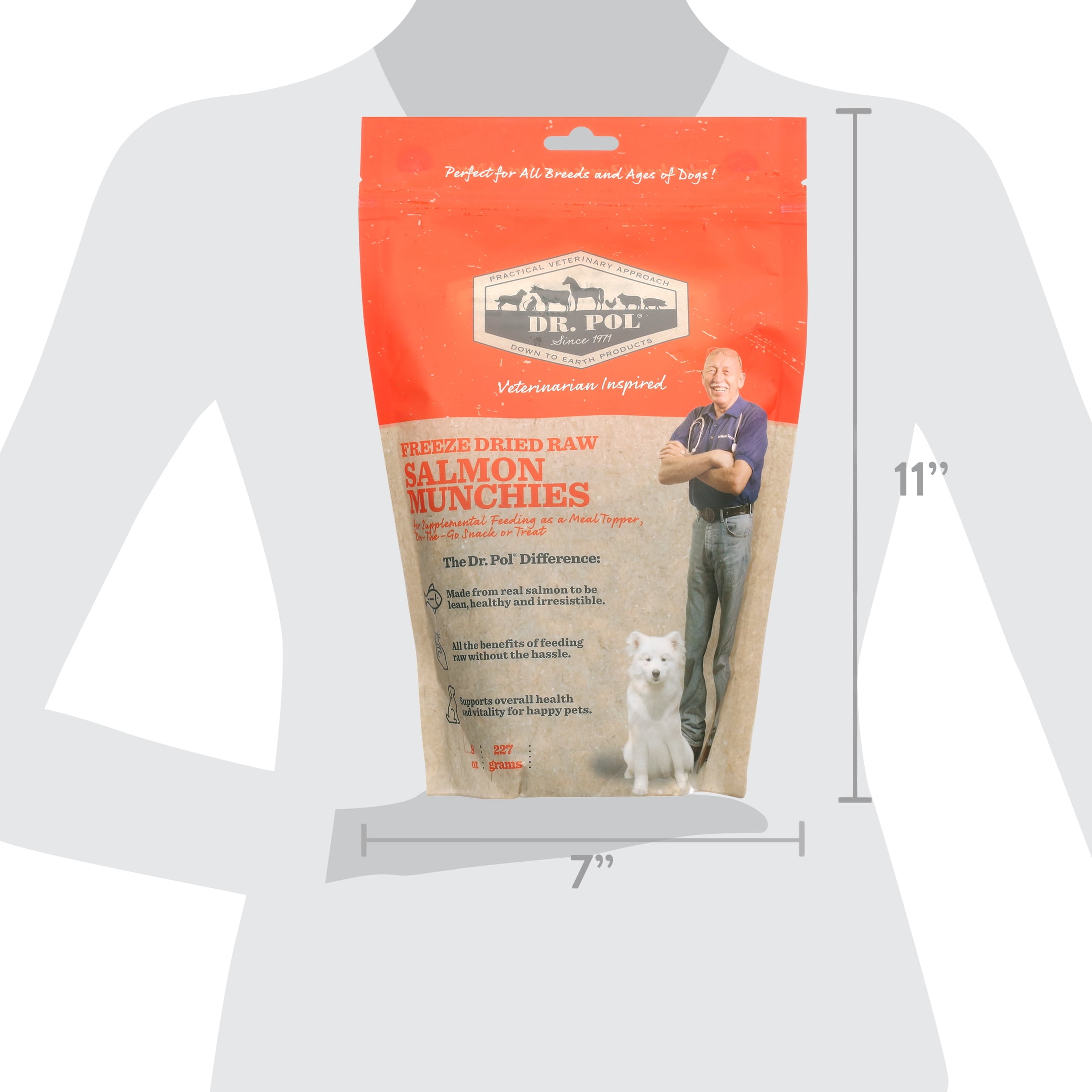 Dr. Pol Freeze Dried Munchies Salmon Dog Treat and Meal Topper 8 Ounces