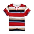 thumbnail image 2 of Adeawade Kids Boy Tops 4-5 Years Round Neck T Shirt Summer New Striped Short Sleeve Tee Kids' Shirt Soft Boy Clother Red, 2 of 3