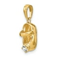 thumbnail image 5 of 14K Yellow Gold Charm Pendant (04) April Imitation Birthstone Round 19 mm 7, 5 of 5