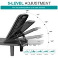 thumbnail image 5 of CDCASA Oversized Outdoor Chaise Lounge Chair – 5-Position Adjustable Backrest, Hidden Cup Holder, Weather-Resistant Resin Pool Lounge Chairs for Patio, Deck, and Backyard (Set of 1，Black）, 5 of 9