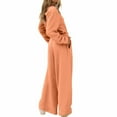 thumbnail image 4 of SDNall Womens Solid Color Round-Neck Elastic Waist Pockets Loose Jumpsuit, 4 of 8
