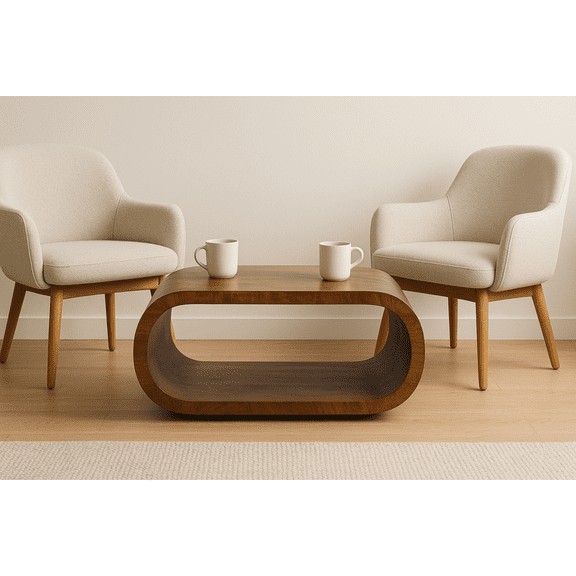 Miekor Furniture Amaya Coffee Table, Oval, Chestnut MK8434
