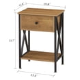 thumbnail image 7 of VECELO Nightstand with Drawer and Storage Shelf, Versatile X-Design End Tables for Living Room Bedroom, Light Brown, 7 of 7