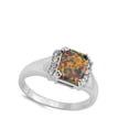 thumbnail image 4 of CHOOSE YOUR COLOR Solitaire Ring .925 Sterling Silver Band White CZ Jewelry Female Size 6, 4 of 4