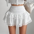 thumbnail image 2 of XIAOCHA Smocked Tiered Ruffled Mini Skirt for Women High Waisted Gothic Club Party Short Skirt, 2 of 4