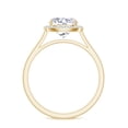 thumbnail image 3 of Natural Cushion Shaped Halo Engagement Ring with Moissanite in Yellow Gold Plated/ 925 Sterling Silver| Teardrop April Birthstone, Birthday, Anniversary, Wedding Jewelry, Ring Size 7, 3 of 4