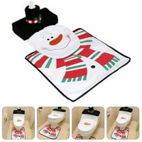 SWETRACE Christmas Toilet Seat Cover Set Fabric Assorted Color for Home Bathroom Decoration Creative Design