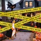 thumbnail image 1 of Halloween Isolation Warnings Tape Scene Decoration Props Halloween European And Skull Ghost Decoration Warnings Strip, 1 of 6