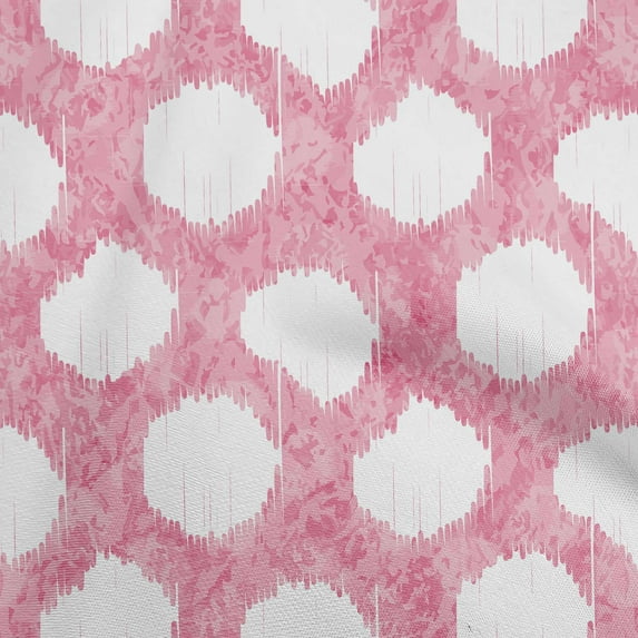 oneOone Cotton Cambric Pink Fabric Asian Ikat Sewing Fabric By The Yard Printed Diy Clothing Sewing Supplies 56 Inch Wide