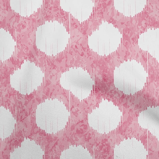oneOone Cotton Flex Pink Fabric Asian Ikat Sewing Craft Projects Fabric Prints By Yard 40 Inch Wide
