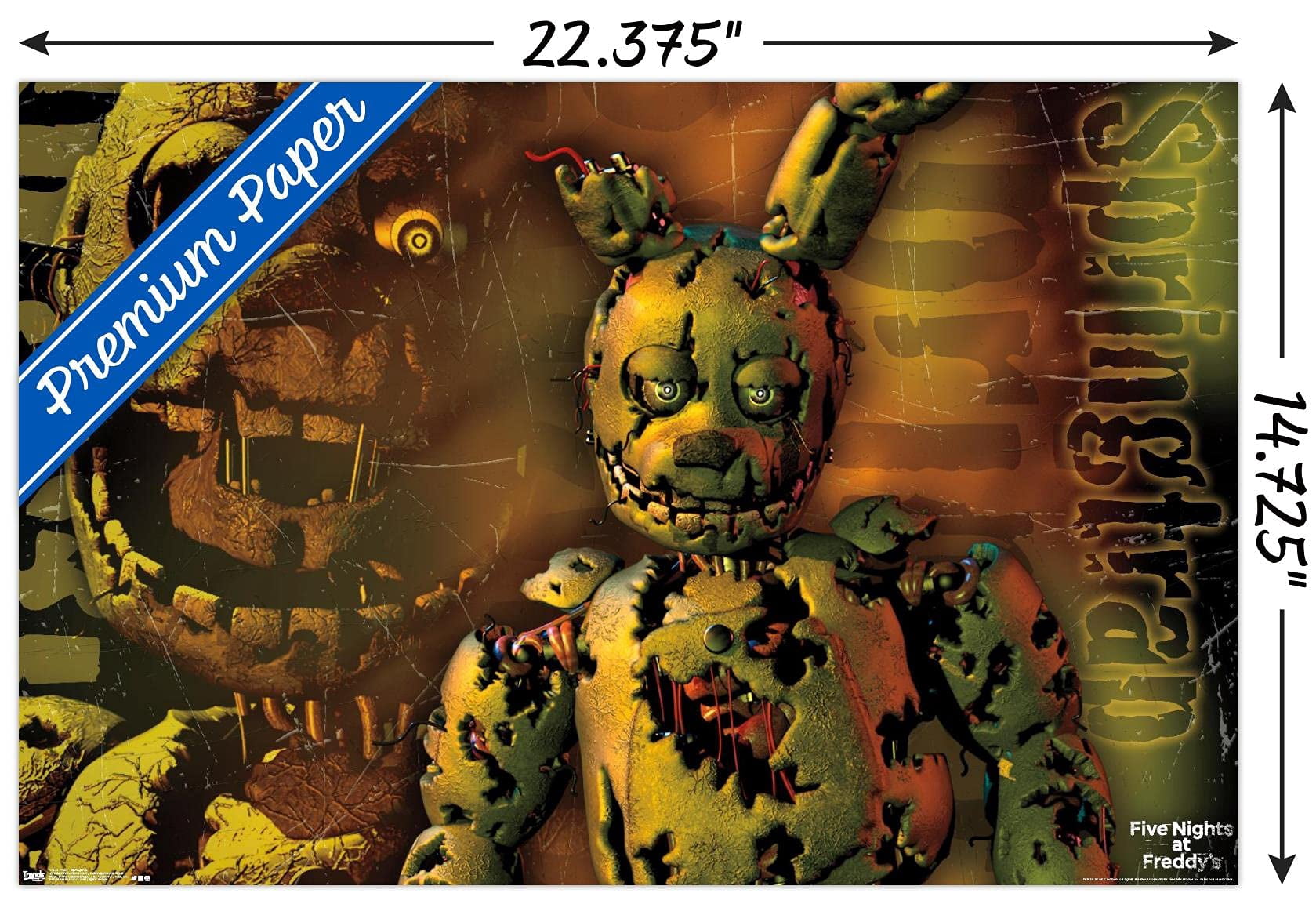 Five Nights at Freddy's - Springtrap Wall Poster, 14.725" x 22.375"