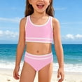 thumbnail image 2 of NAFUU Baby Girls Swimsuit Adjustable Solid Color Bikini Comfortable Soft Swim Wear With Removable Cups Beach Pool Two Piece Plus Size Swimsuit For Girls Sizes 9-10 Years, 2 of 7