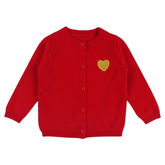 EnJoCho Toddler Knit Cardigan Cute Embroidered Button Down Sweater Long Sleeve Front Sweatshirts Kids School Knitted Cardigan Girls Knit Cardigan Sweater Back-To-School