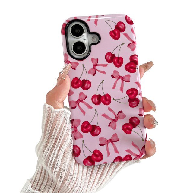 Branple Funda Compatible Con Iphone 16 Plus, Diseño De Lazo De Cerezo Rosa Con Tpu Suave Y Delgado A Prueba De Golpes Y Cubierta Protectora De Pc Dura Para Mujer Diseñada Para Iphone 16 Plus (Brillant