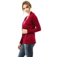 thumbnail image 2 of Women's Open Front Knit Long Sleeve Pockets Sweater Slim Cardigan, 2 of 5
