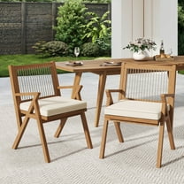 Patio Dining Chair with Cushion (Set of 2)