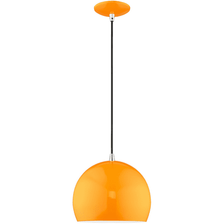 

Shiny Orange Tone Finish Mini Pendants Steel Material Medium 14 Long 1 Light Fixture