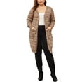 thumbnail image 2 of Agnes Orinda Plus Size Cardigan for Women Long Sleeve Open Front Knit Pockets Coat, 2 of 5