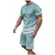 thumbnail image 1 of Mens Pantalones Casuales Cuello Redondo Impresión de Manga Corta Blusa Y Pantalones Cortos Traje, Pantalones de Traje para Hombres, 1 of 5