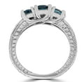 thumbnail image 3 of Pompeii 1 Carat Treated Blue Diamond Vintage 3 Stone Ring 10K White Gold (J-K,I1-I2), 3 of 6