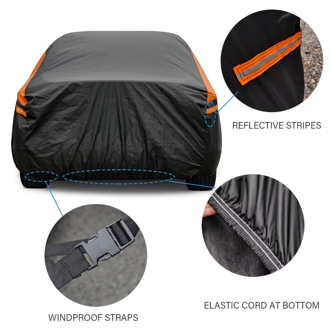 Dropship Full Coverage Car Cover Waterproof UV Protection Automotive Cover  Outdoor Universal Car Cover With Reflective Strips Installation Straps  Buckle to Sell Online at a Lower Price