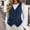 Navy, variant on Women's Solid Denim Vest, V‑Neck Button‑Front Sleeveless Waistcoat with Pockets for Spring Winter Casual Layering Home Travel Blue XL(XL)