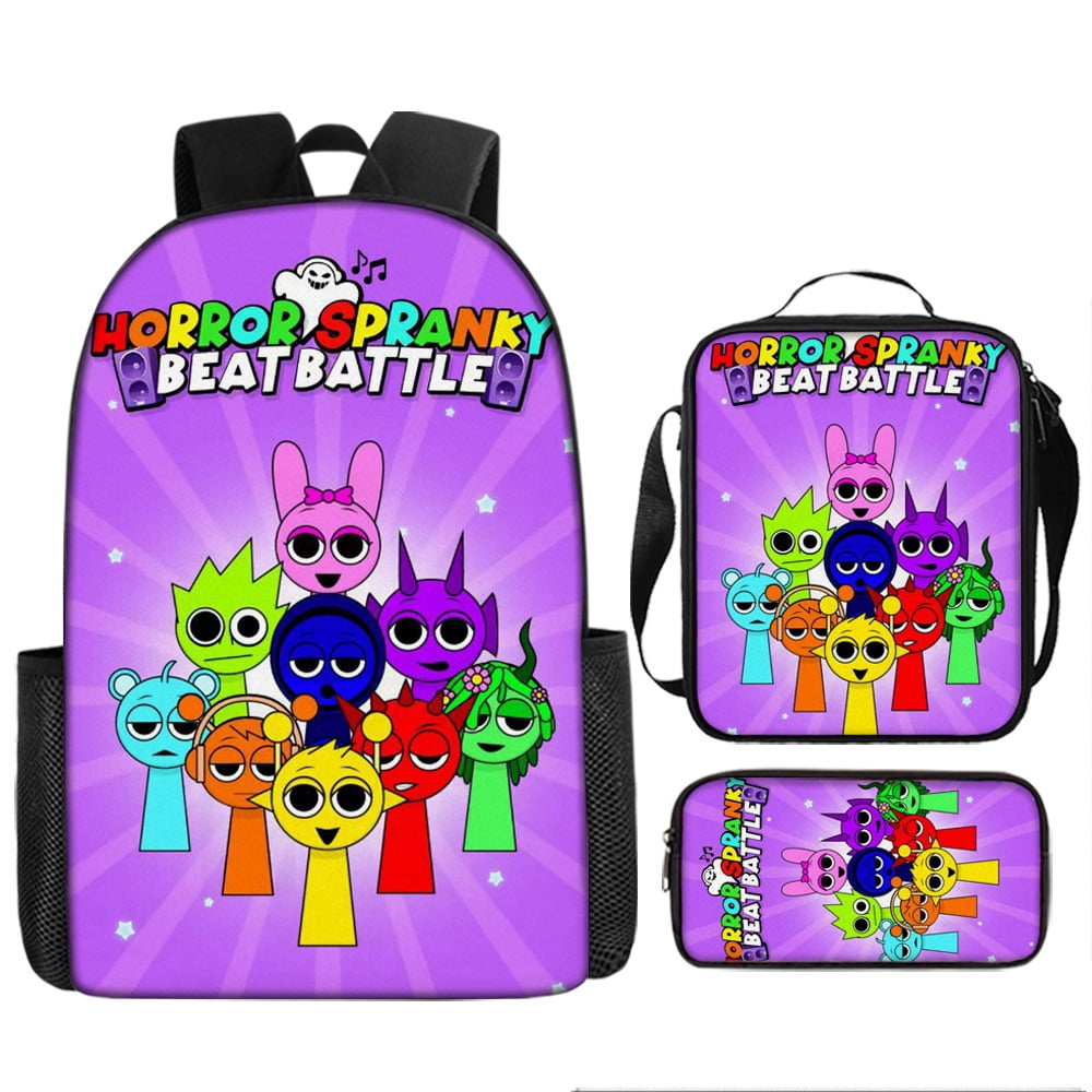 WovenWink Sprunky Backpacks, Sprunki Back Packs Pencil Bags Crossbody Bags Games Mochila Travel Back Packs, Best Gifts for Game Fans Birthday Graduation Theme Party