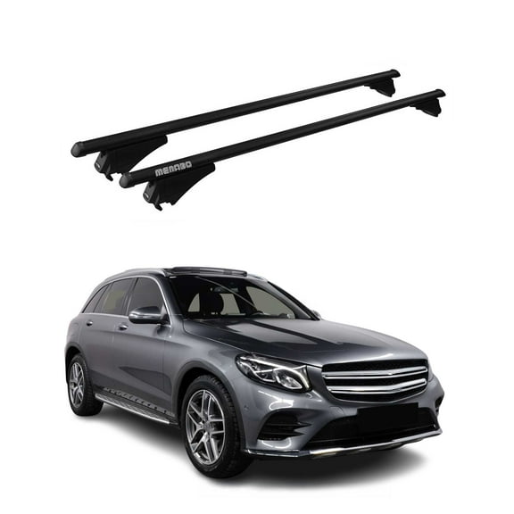 OMAC Roof Racks Cross Bars Carrier for Mercedes GLC Class X253 2016-2019 Alu Black 2x