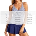 thumbnail image 4 of Shihyeh Women Striped Tankini Set Twist Front Halter Neck Top with Flounce Skirted Bottom Tummy Control Swimsuit for Young Ladies, 4 of 8