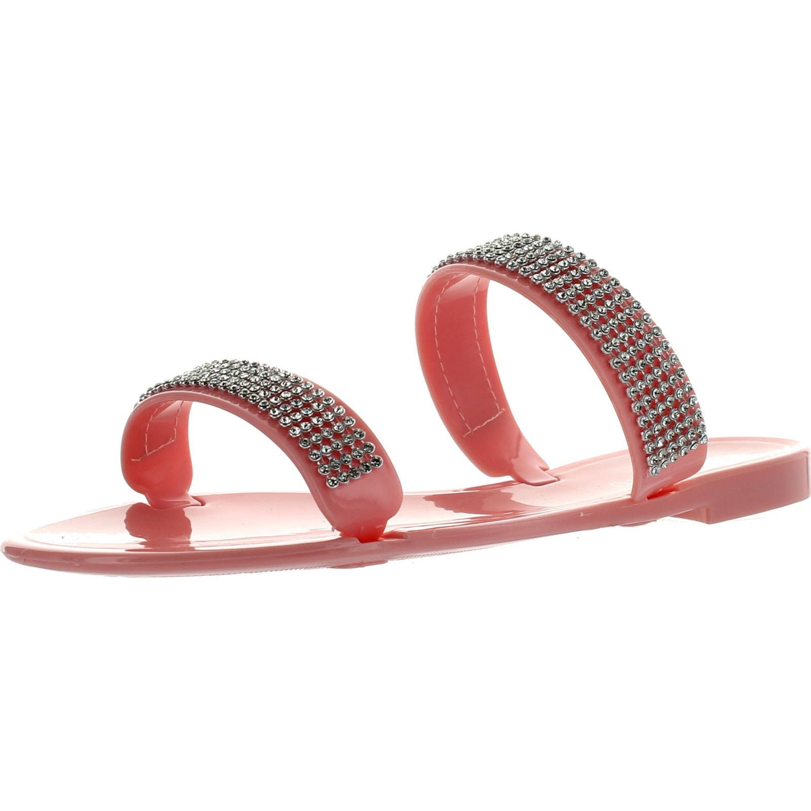 Bamboo Womens Dalia-03 Double Band Sandals, Pink, 7 - Walmart.com