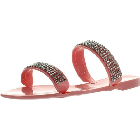

Bamboo Womens Dalia-03 Double Band Sandals Pink 9