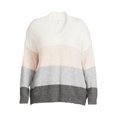 thumbnail image 5 of Dreamers by Debut Women's Plus Size Colorblocked V-Neck Sweater, 5 of 5