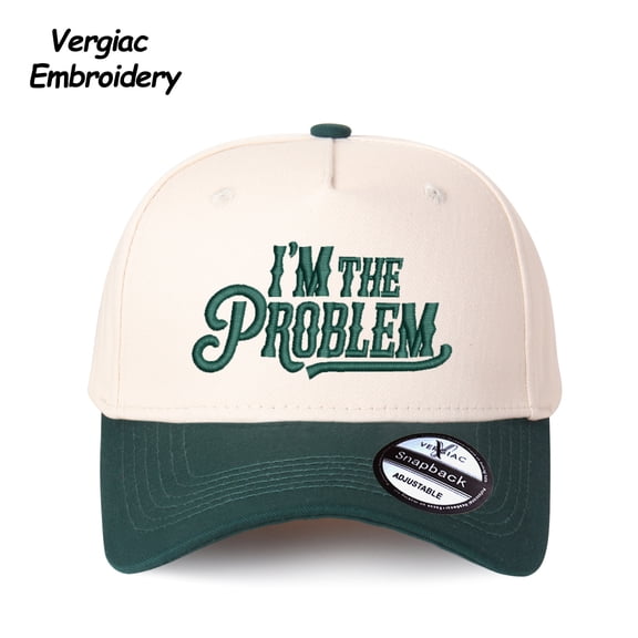 I'm THE Problem Letter Embroidered Color Block Trucker Hat Unisex Adjustable Cotton Breathable Fashion Cap for Travel Daily Wear