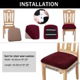 thumbnail image 4 of Unique Bargains 4Pcs Velvet Dinning Chair Seat Cover Elastic Stretchable Slipcovers Burgundy, 4 of 8