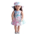 thumbnail image 4 of A-Waroom 1 Pcs 18 inch Doll Dress with Hat Flower Printed Cute Summer Dress for 18 inch Doll Girl, 4 of 4