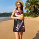 thumbnail image 3 of Fotbe Fierce Red Viper Graphic Art Vestido de Verano sin Mangas para Mujer – Vestido Midi Línea A, Estilo Camiseta Floral, Vestido Playero Casual y Fluido, 3 of 7