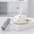 Bruciatore di incenso in ceramica, a cascata che scorre incenso a forma di cascata, squisito bruciatore a cono di incenso (blu