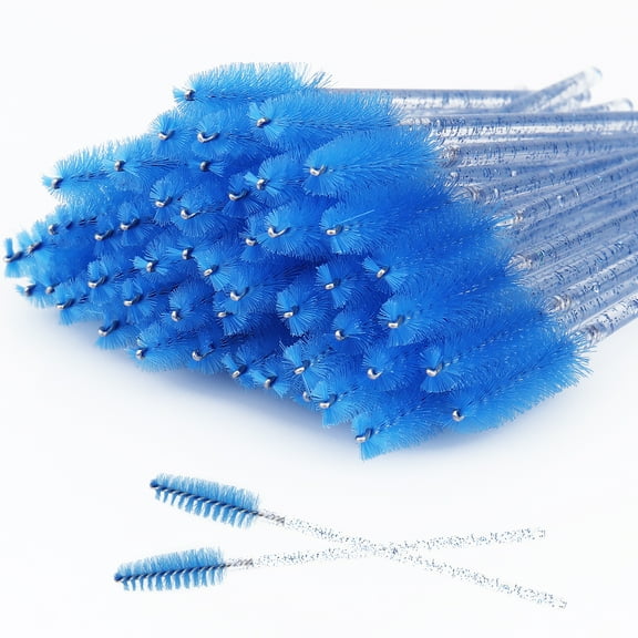 Disposable Mascara Wands 50Pcs Eyelash Brush Blue Crystal Lash Spoolies