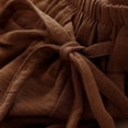 thumbnail image 4 of Rhuody Womens Work Pants High Waist Wide Leg Pants For Soft Linen Blend Cropped Palazzo Trousers With Flowy Skirt Retro Trousers Xl Coffee, 4 of 8