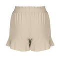 thumbnail image 5 of RYRJJ High Waisted Shorts for Women Flowy Shorts Dressy Casual Summer Ruffle Wrap Pull On Elastic Waist Skirts Skorts Lightweight(Beige,M), 5 of 7