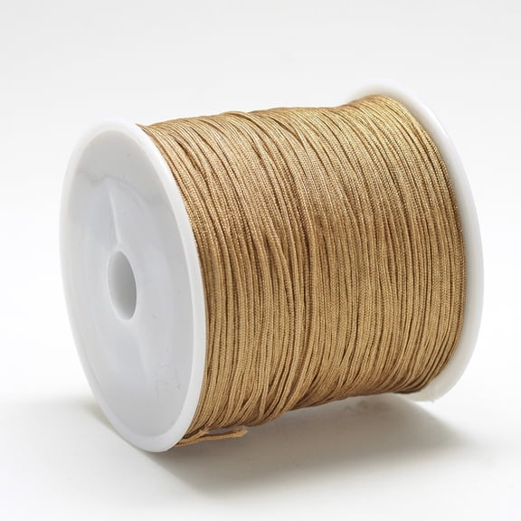 Nylon Thread Chinese Knotting Cord Dark Goldenrod 0.8mm about 109.36 yards(100m)/roll