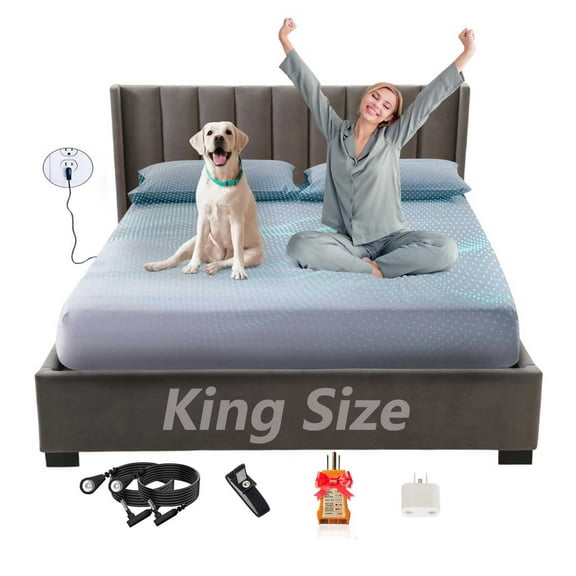 Grounding Fitted Sheets King Size, Conductivity Grounding Fitted Bed Sheets with15 Feet Grounding Cord, Grounding Sheets for Efficient Sleep, Reduce Stress (78"x80"x15")