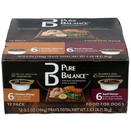 Pure Balance Canned Chicken & Beef Wet Dog Food, 3.5 oz, 12 count