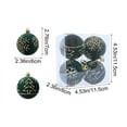 thumbnail image 3 of RBCKVXZ 4 Pcs Christmas Balls Ornament, 2.36"/60mm Flocked Christmas Balls Hanging Decorations, Snowflakes Designs Shatterproof Holiday Party Pandent (Green), 3 of 6