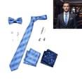 thumbnail image 2 of Set of 9 Men's Accessories Gift Box Set with Tie Bowtie Cufflinks Pocket Square, 2 of 20