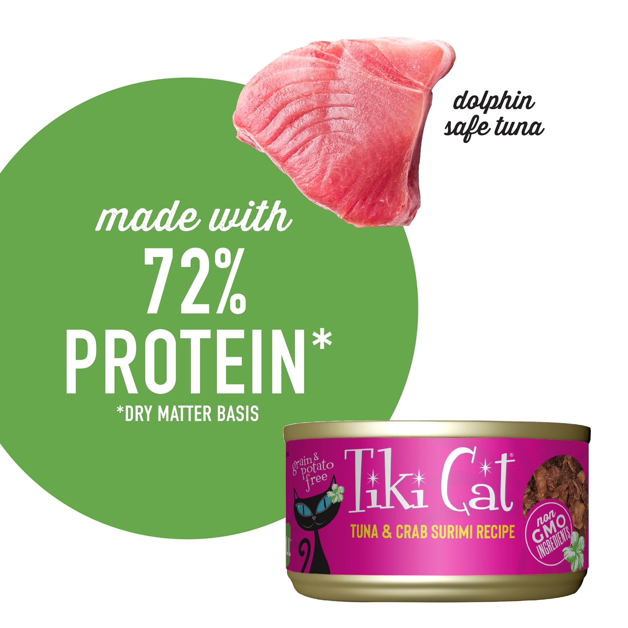 (2 pack) Tiki Cat Grill Wet Cat Food, Tuna & Crab Surimi, 2.8 oz. Can
