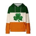 thumbnail image 3 of Women's St Patricks Day Sweatshirt Long Sleeve Crewneck Irish Shamrock Print Hoodie Plus Size Saint Patricks Shirt Orange 2XL, 3 of 4