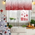 thumbnail image 5 of Red Geometric Curtain Valances for Windows, Kitchen Valance Window Treatments Panel 2 Pack, Modern White Stripe Abstract Distortion Art Rod Pocket Short Curtains for Bathroom Bedroom 60 x 18 Inch, 5 of 8