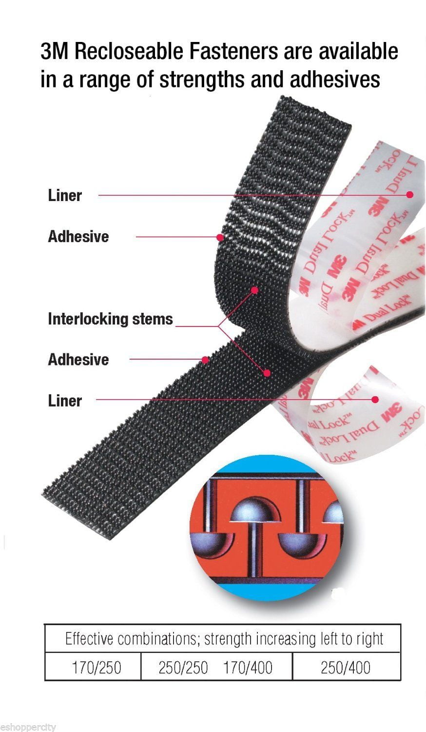 3M SJ3560 Width 1" x 72"inch Dual Lock Tape Clear VHB Adhesive Fastener