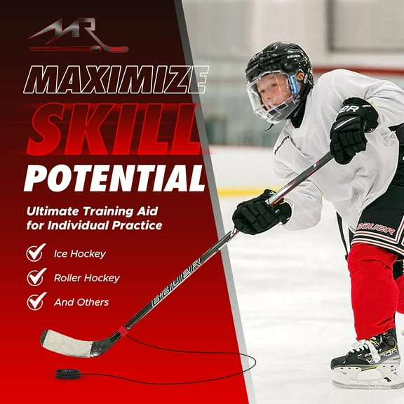 LLC - Hockey Trainer, Professional Hockey Training Off Ice Tool, Solo Hockey Trainer for Ice Hockey, Floor Hockey, Roller Hockey, & Field Hockey, Portable with Sturdy Bungee Line, 1 Count